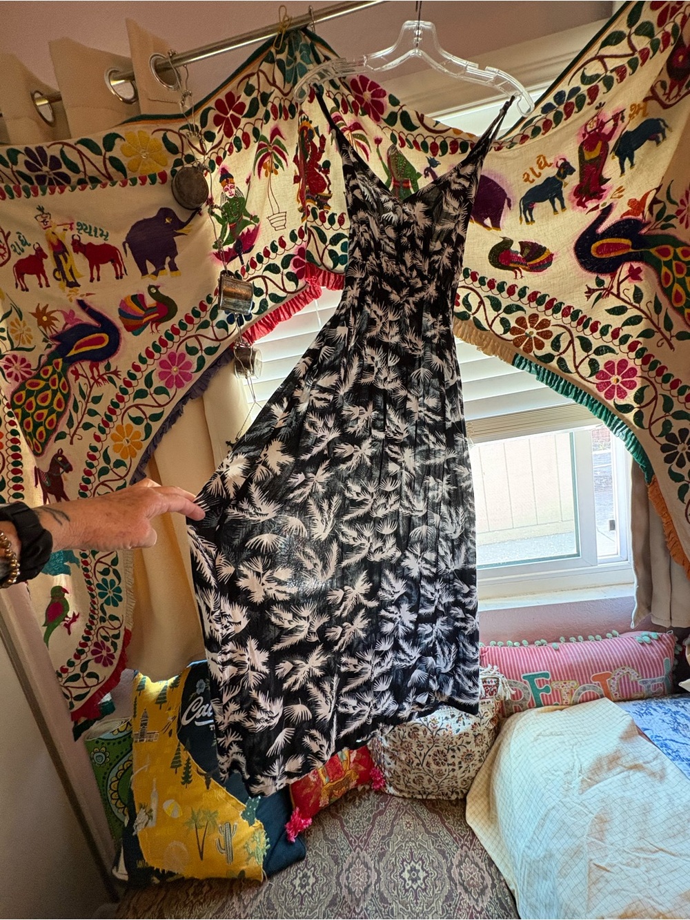 Island Beach Tropical Print Spaghetti Strap Sundress Vacation Hawaiian 🌺